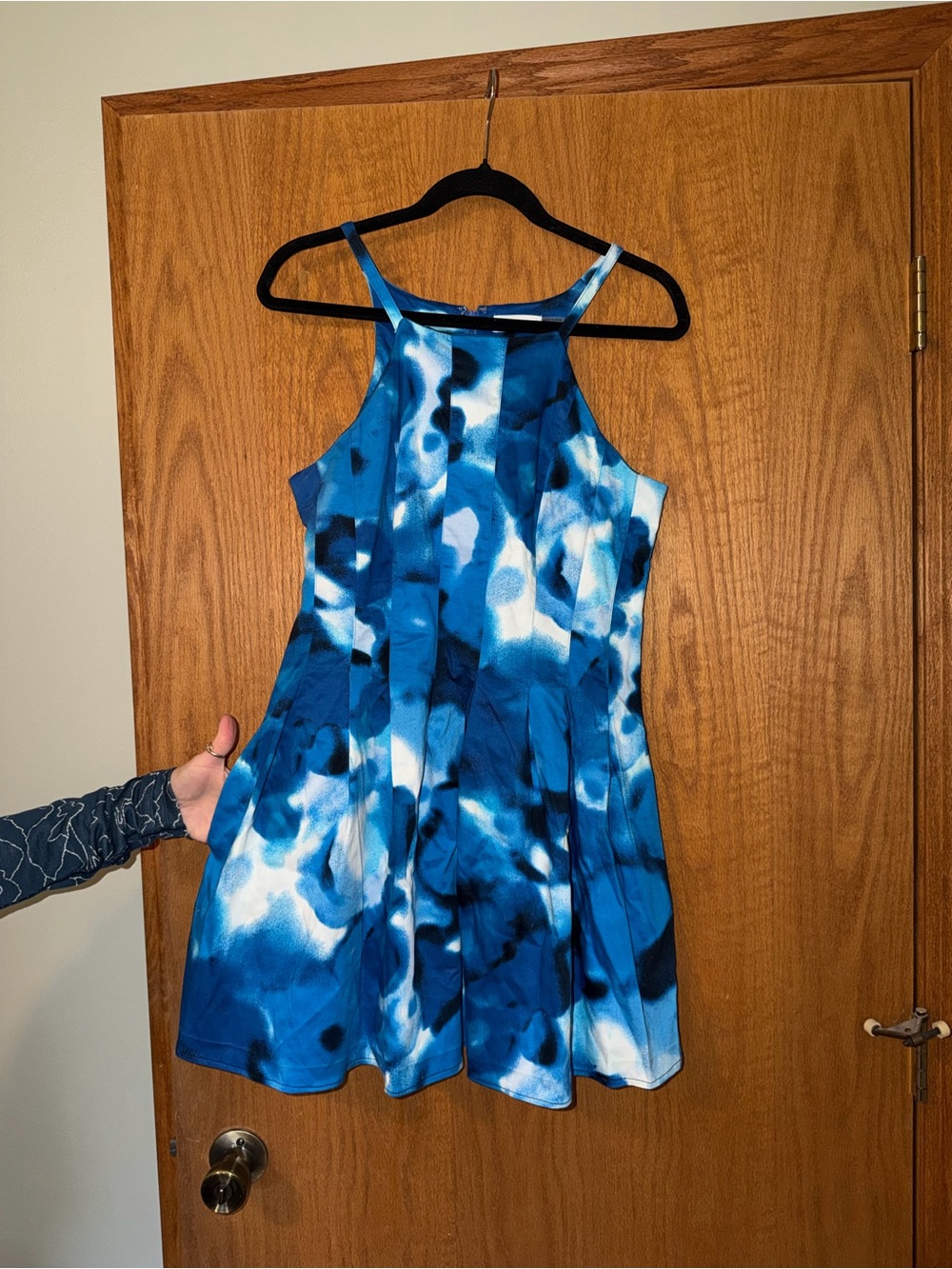 Blue Calvin Klein mini dress